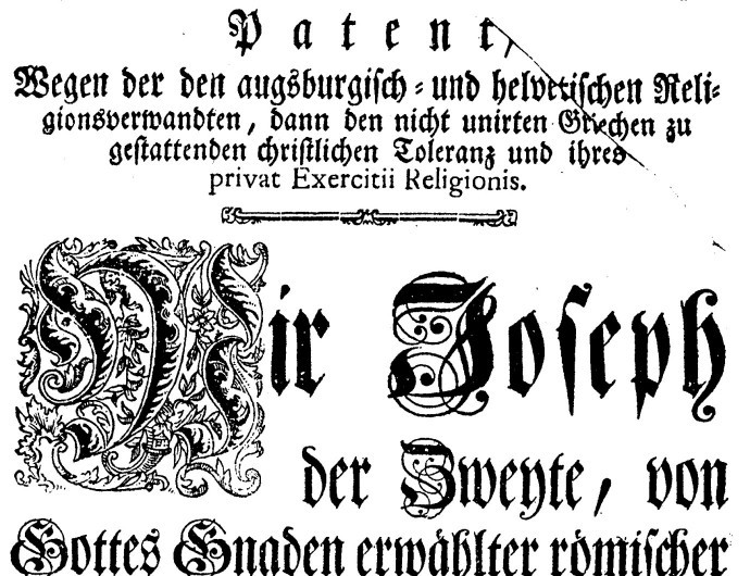 1781. október 25. | II. József kiadja türelmi rendeletét
