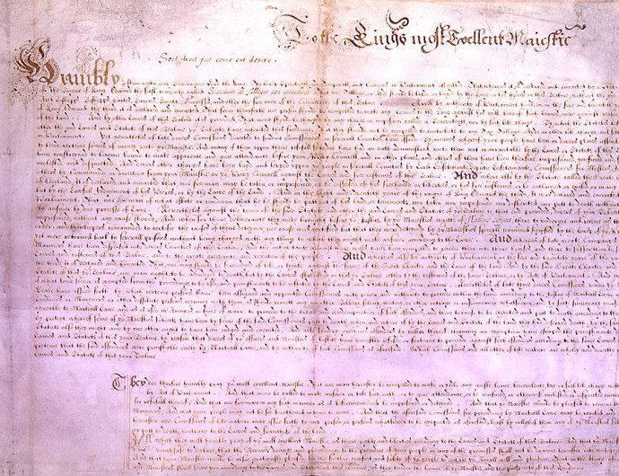 1628. június 7. | I. Károly aláírja a Jog kérvényét
