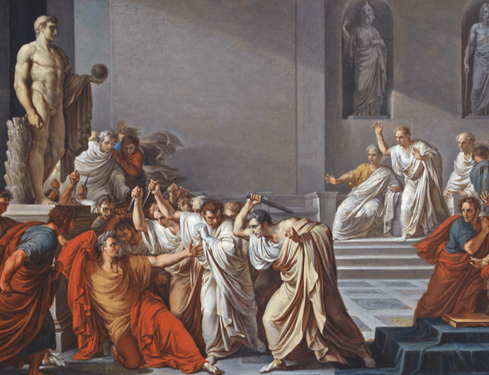 Kr.e.44. március 15. | Caesar elleni merénylet a szenátusban